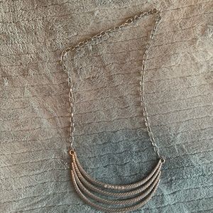 Silver necklace with diamond like stones
